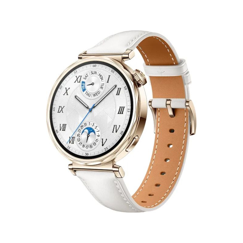 Huawei Watch GT 5 41mm Light Gold White Leather Strap